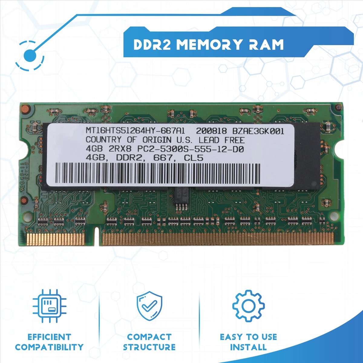 Ddr2 Ram - Memória RAM ABAN DDR2 4GB para