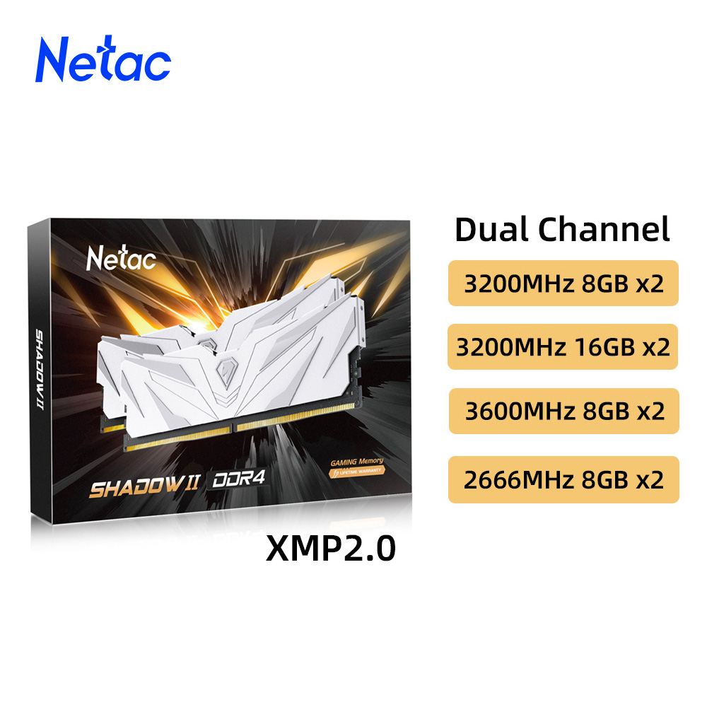 Ddr4 3200 16Gb - Memória Ram Netac DDR4 8GBX2 16GBX2