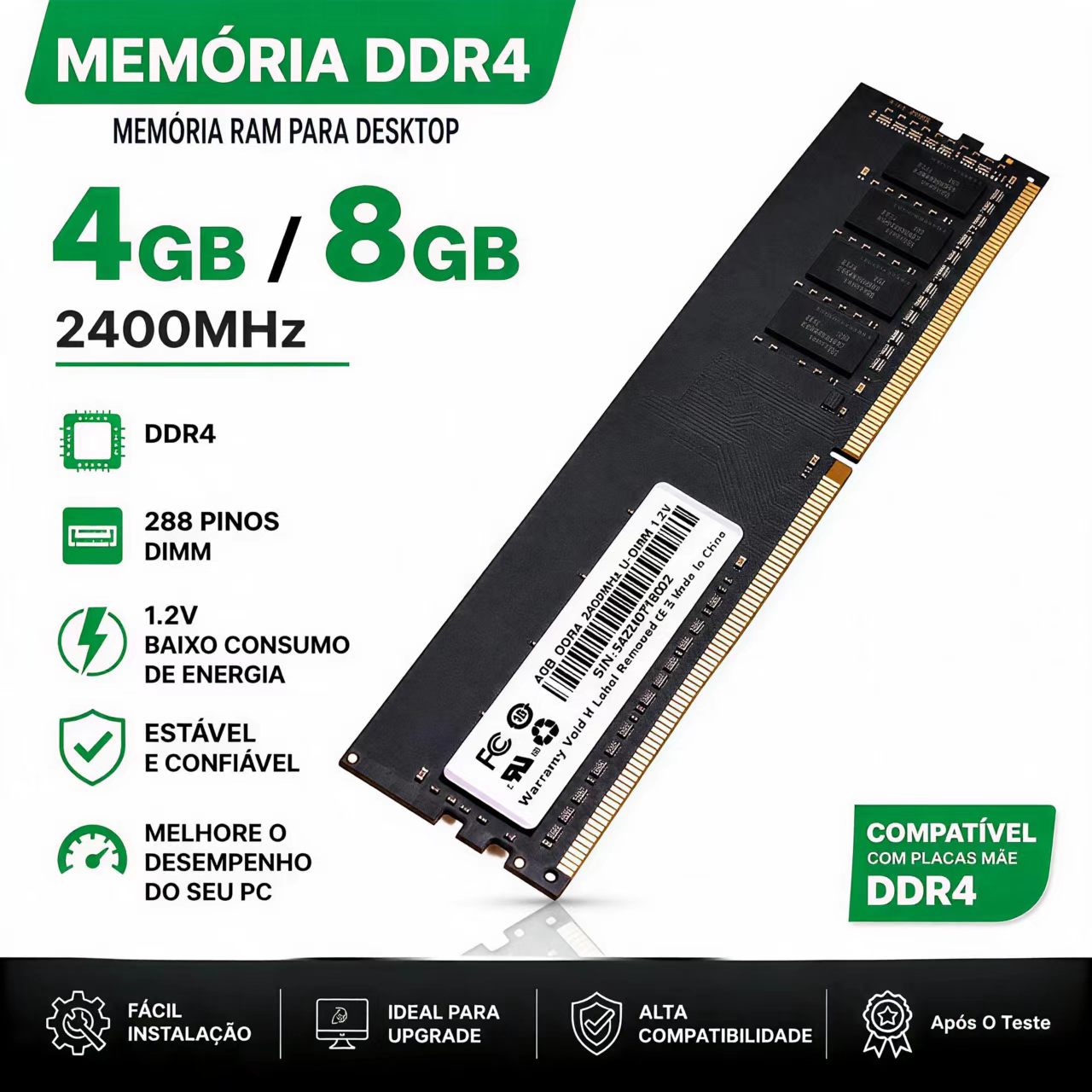 Ddr4 3200 16Gb - Memória RAM DDR4 4GB 8GB 2400MHz