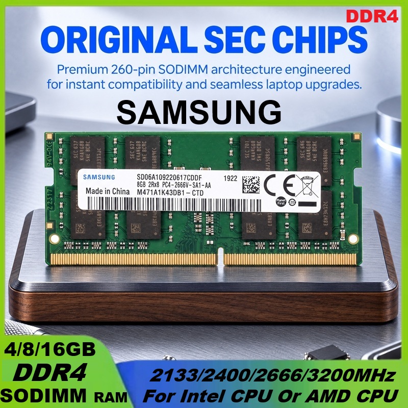 Sodimm Ddr4 - Memória RAM SAMSUNG DDR4 16GB 32GB