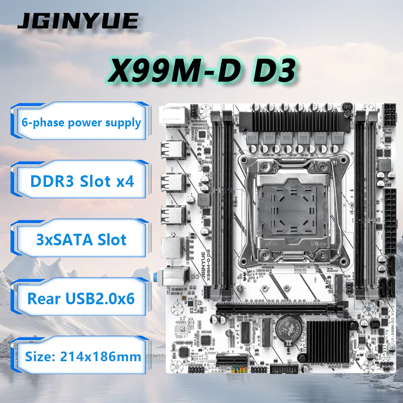 Ecc Ram Server - Placa-Mãe JGINYUE X99 LGA2011-3 M-ATX Suporta