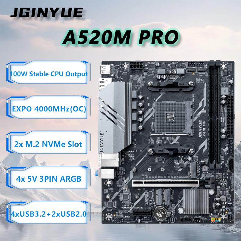 Kit de Placa-Mãe JGINYUE A520M - Ddr4 3200Mhz avaliação e preço